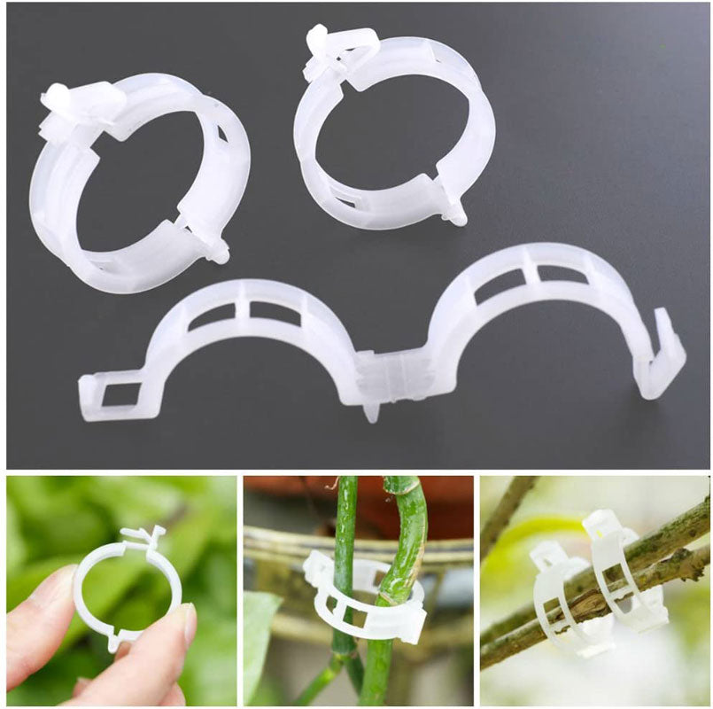 【100 ks.】Plastový stojan na rostliny pro zavěšení rajčatové révy mřížky závěsné rostliny pro skleníkové zeleninové zahradní dekorace