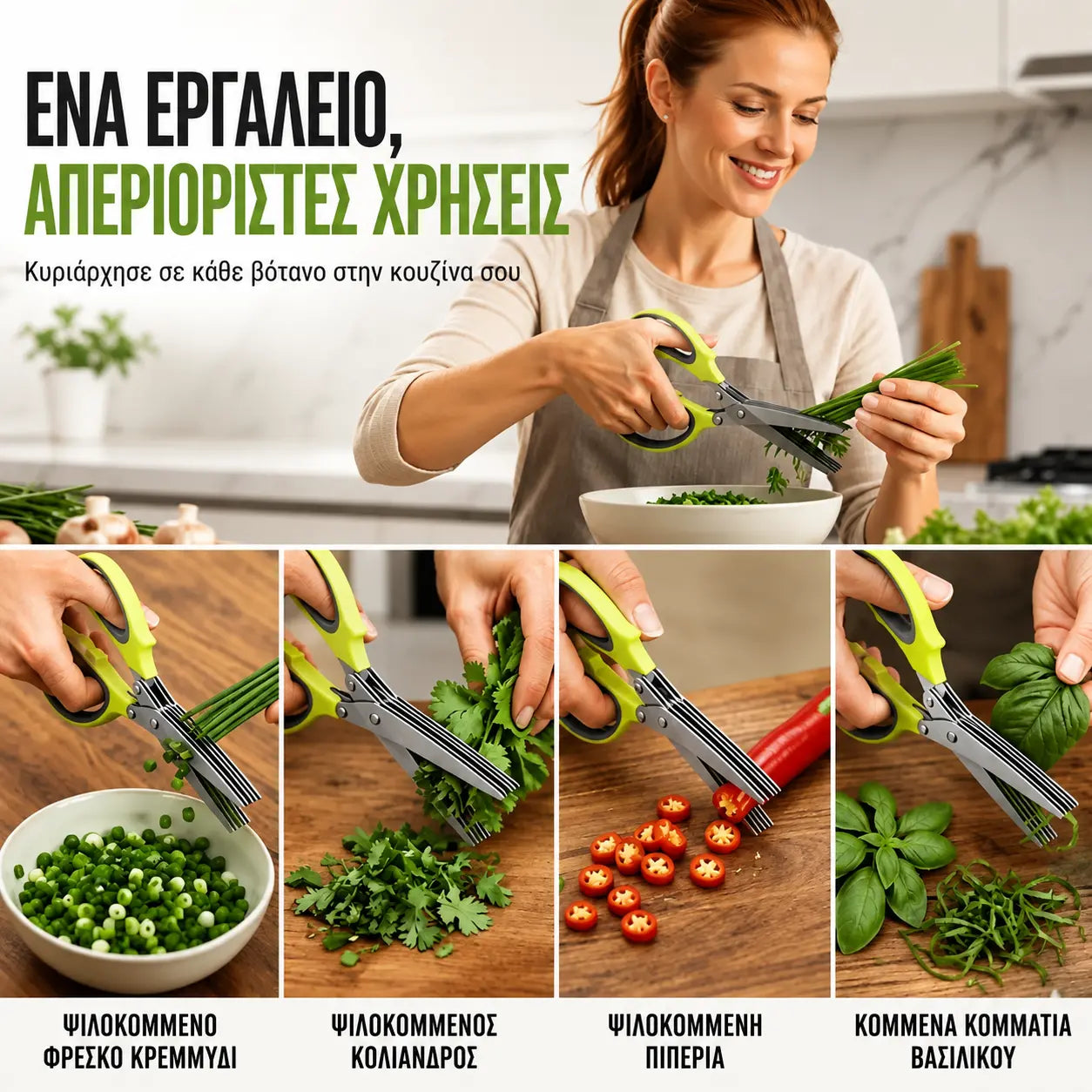 ✂️Πολυλειτουργικό ψαλίδι κουζίνας από ανοξείδωτο ατσάλι πέντε στρώσεων!