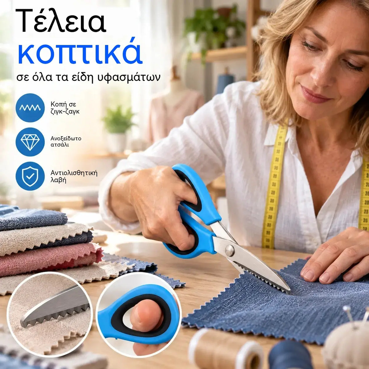 🔥Αγοράστε 1, πάρτε 1 δωρεάν✂️ Επαγγελματικά οδοντωτά ψαλίδια – Ακονισμένα οδοντωτά ψαλίδια υφάσματος