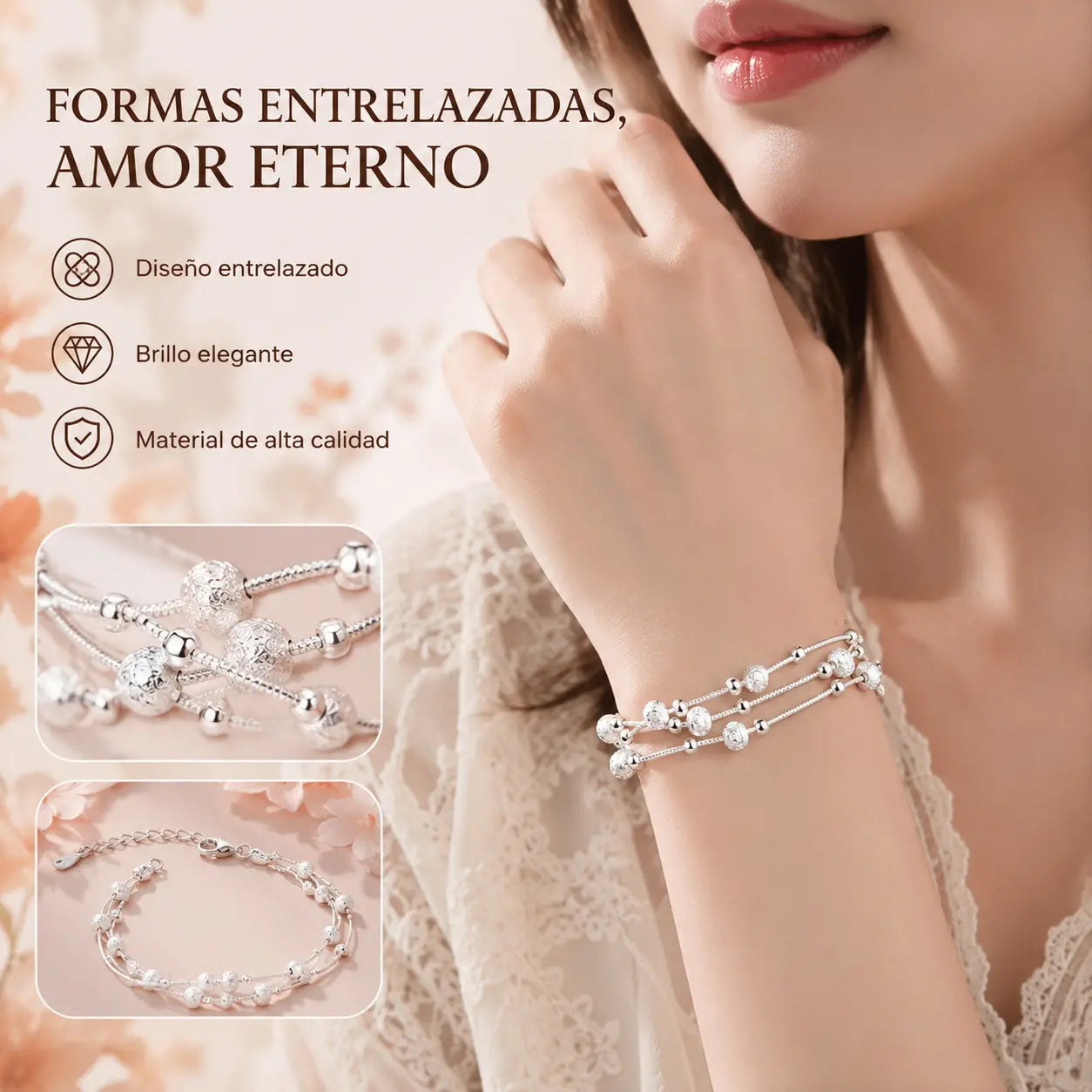 🔥✨【Compra uno y llévate otro gratis】Exquisita, elegante, moderna y brillante pulsera de plata