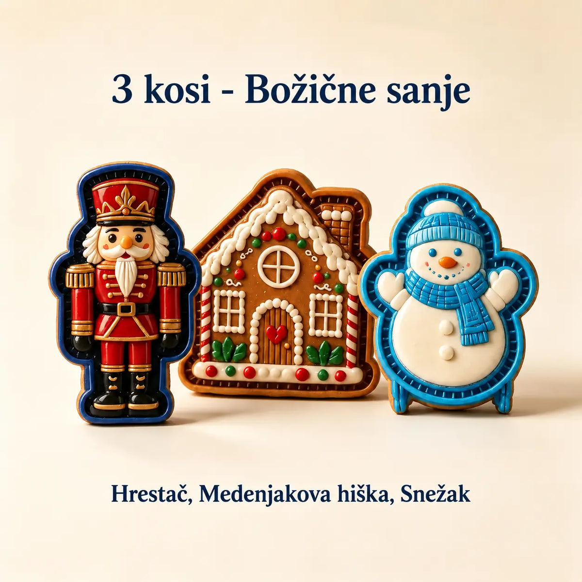 🥧🎄 Set 9 mini božičnih modelčkov za sladice | Reliefni in za večkratno uporabo ⛄