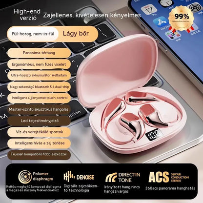 Vezeték nélküli Bluetooth fülhallgató beépített fülhorgos csontvezetés nélkül