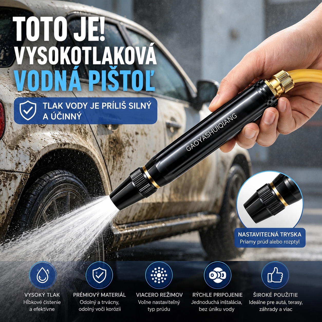 【2 sady za 20 eur】Vysokotlaková striekacia pištoľ na domáce použitie