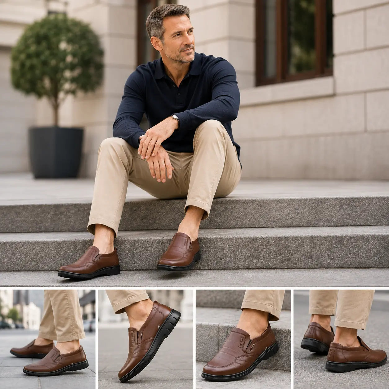 🔥【39-44】👞 Ανδρικά επαγγελματικά παπούτσια, κατασκευασμένα από γνήσιο δέρμα, με άνετη μαλακή σόλα, κατάλληλα για πολλές περιστάσεις.