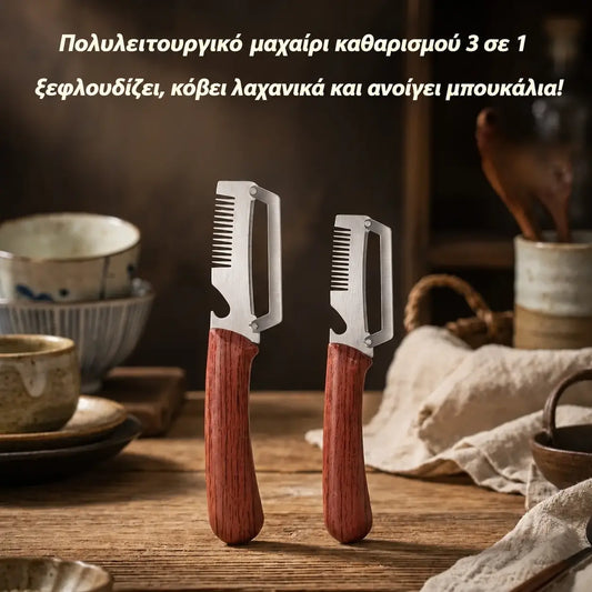 ✅Αγοράστε 1 και πάρτε 1 δωρεάν (2 είδη) 🧅🔪 Πολυλειτουργικός αποφλοιωτής κουζίνας 3 σε 1: Ξεφλουδίστε, κόψτε και ανοίξτε μπουκάλια! 🔥