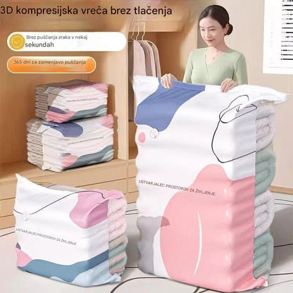 【5 kosov za 28 EUR】Velika, stisljiva vakuumska vrečka za shranjevanje: črpalka ni potrebna, neprepustna in idealna za prihranek prostora v kovčkih in doma