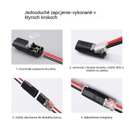 【50 položiek za 18 eur】Konektor kábla bez odizolovania, s uzamykateľnou prackou, bezpečným uzáverom a protišmykovou úpravou