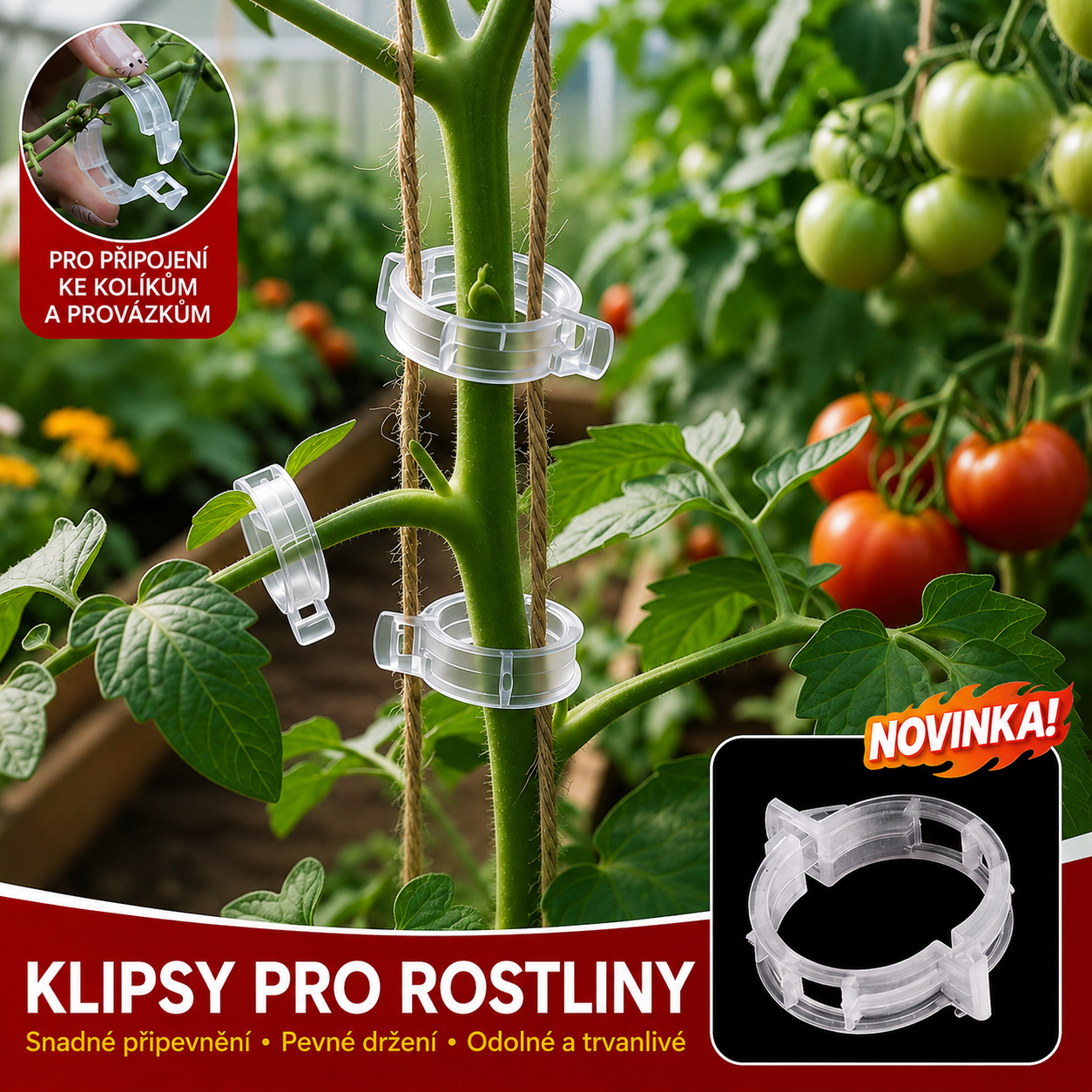 【100 ks.】Plastový stojan na rostliny pro zavěšení rajčatové révy mřížky závěsné rostliny pro skleníkové zeleninové zahradní dekorace