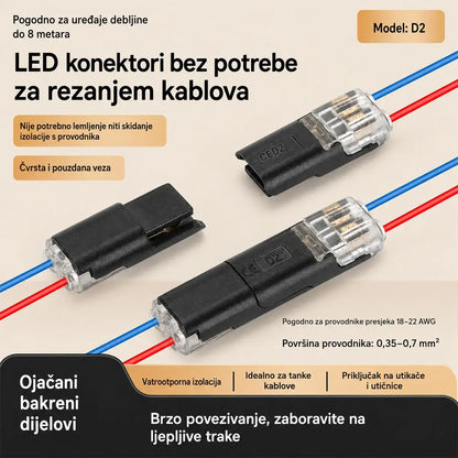🥳 50% popusta!⏰ 【50 komada 43 KM】Konektor za kabl bez skidanja izolacije, sa stezaljkom, sigurnim zatvaranjem i protukliznim premazom ⚡️