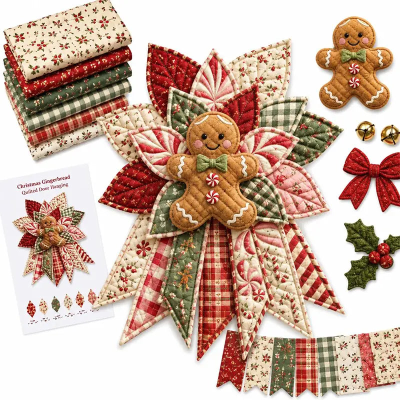 🎇🎄Σετ ραπτικής για κρέμασμα στην πόρτα με καπιτονέ χριστουγεννιάτικο σχέδιο (7 σχέδια)