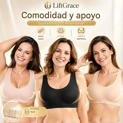 ¡ÚLTIMO DÍA DE OFERTA! - 60% DE DESCUENTO  Sujetador sin aros con cierre frontal y espalda cruzada: corrige la postura y ofrece máxima sujeción y comodidad.