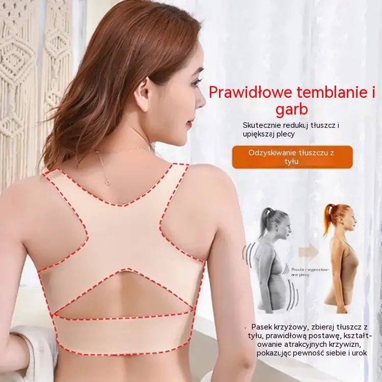 W promocji - 50% zniżki  Ten biustonosz ma wygodne zapięcie z przodu i skrzyżowane na plecach miseczki, koryguje postawę i jest bez fiszbin, zapewniając pełne wsparcie i wygodę.