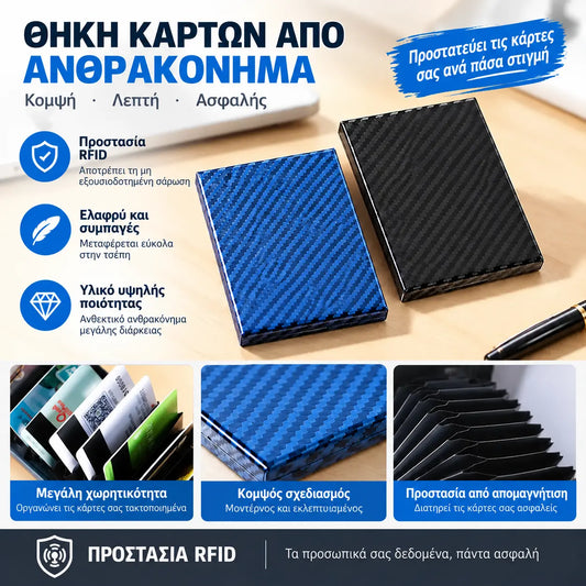 🛡️✨ Μεταλλική θήκη καρτών από ανοξείδωτο ατσάλι με προστασία RFID – Αντιμαγνητικό πορτοφόλι καρτών, μικρό και φορητό 💳