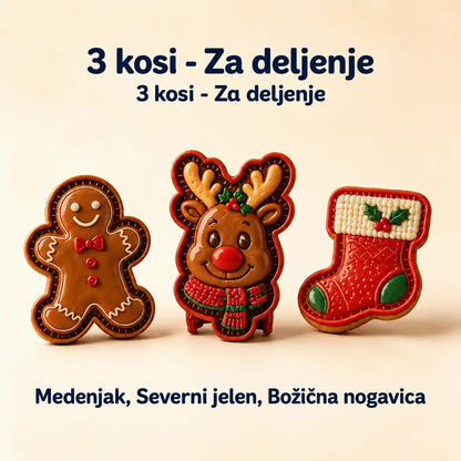 🥧🎄 Set 9 mini božičnih modelčkov za sladice | Reliefni in za večkratno uporabo ⛄