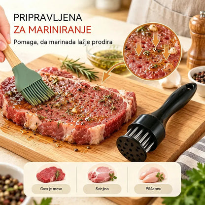 Igla za mehčanje mesa iz nerjavečega jekla z 21 konicami za zrezke, žar in kuhinjo.