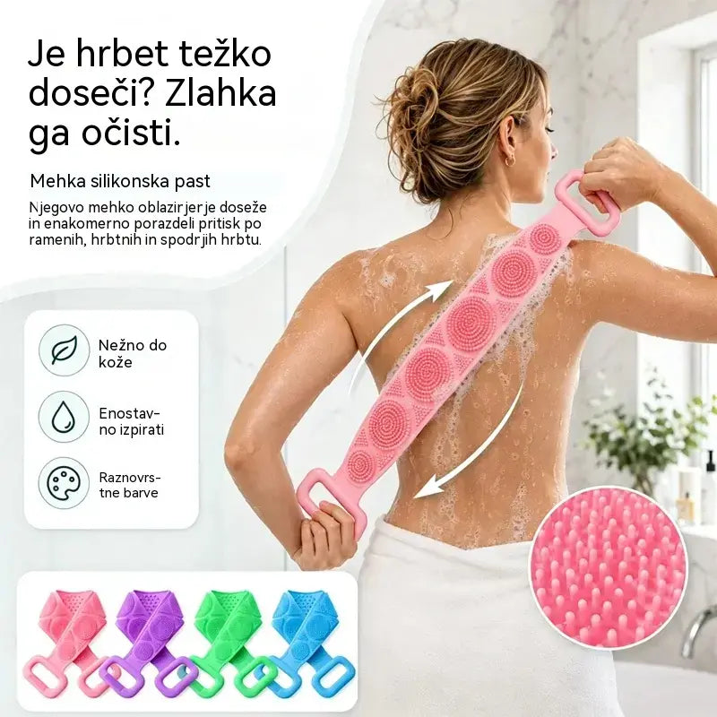 🔥Kupite 1, dobite 1 gratis🔥🛁 Dvostranska silikonska rokavica za kopel – ekstra dolga rokavica za enostavno čiščenje telesa