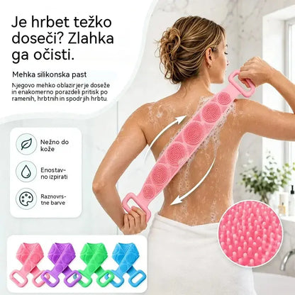 🔥Kupite 1, dobite 1 gratis🔥🛁 Dvostranska silikonska rokavica za kopel – ekstra dolga rokavica za enostavno čiščenje telesa