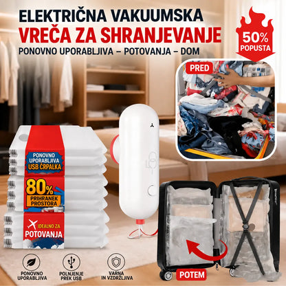 📦 50% popusta! 🔥 Električne vakuumske vrečke z USB, prihranite 80% prostora, ponovno uporabljive ✈️
