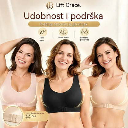 Zadnji dan rasprodaje! – 60 % popusta   Grudnjak bez žica s kopčanjem sprijeda i ukriženim naramenicama na leđima: korigira držanje te pruža maksimalnu potporu i udobnost.