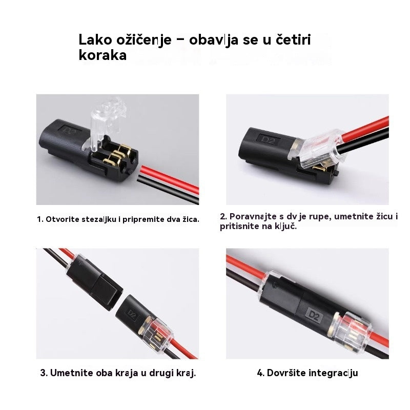 【50 artikala za 24 eura】Priključak za žicu bez skidanja izolacije, s kopčom za zaključavanje, sigurnim zatvaranjem i protukliznom površinom