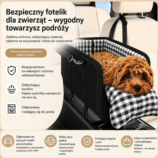 🐶 Skorzystaj z 50% zniżki już teraz! 🎁 Przenośny podwyższacz fotelika dla psa do samochodu, w zestawie pas bezpieczeństwa oraz wyściełany transporter dla zwierząt.
