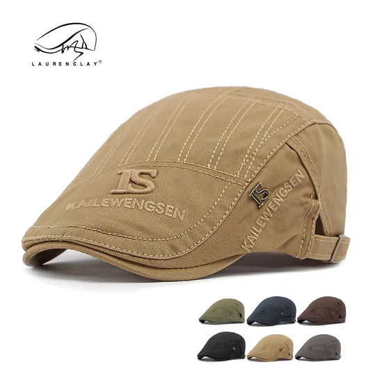 💥Gorra Plana de Algodón para Hombre [2026] - Boina Casual Ajustable y Transpirable