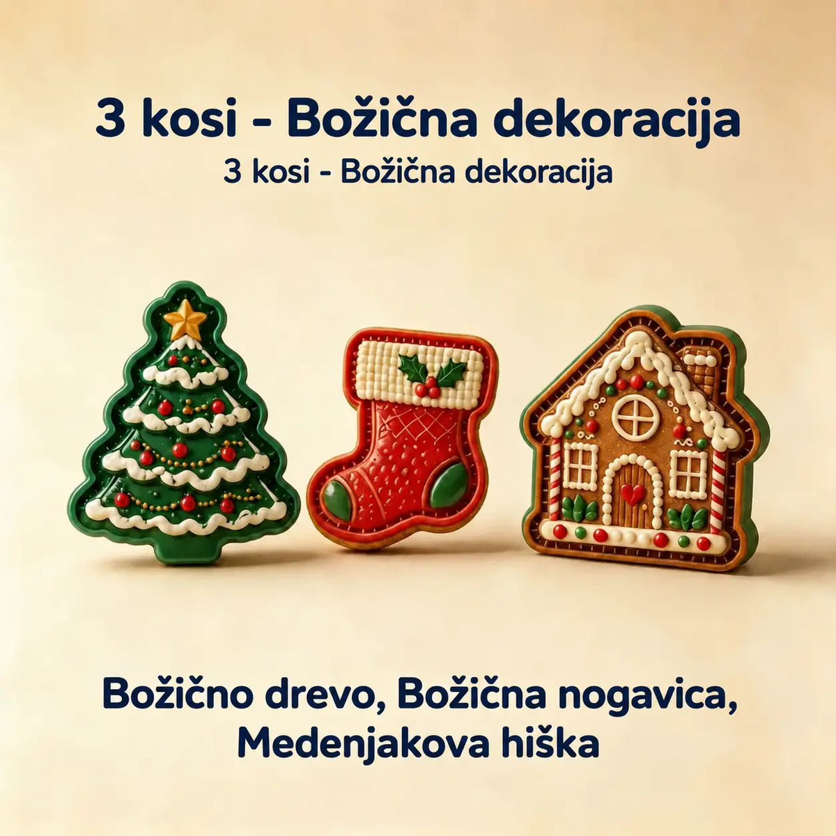 🥧🎄 Set 9 mini božičnih modelčkov za sladice | Reliefni in za večkratno uporabo ⛄