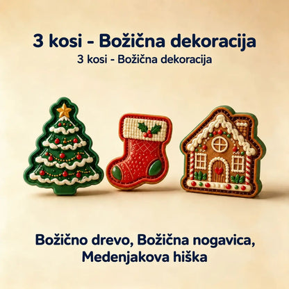 🥧🎄 Set 9 mini božičnih modelčkov za sladice | Reliefni in za večkratno uporabo ⛄
