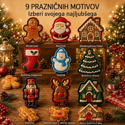 🥧🎄 Set 9 mini božičnih modelčkov za sladice | Reliefni in za večkratno uporabo ⛄