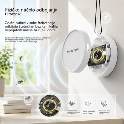 【2 za samo 26 eura】 Prijenosni ultrazvučni repelent za ptice | Automatski repelent za golubove, pogodan za balkone, vrtove i vanjske prostore