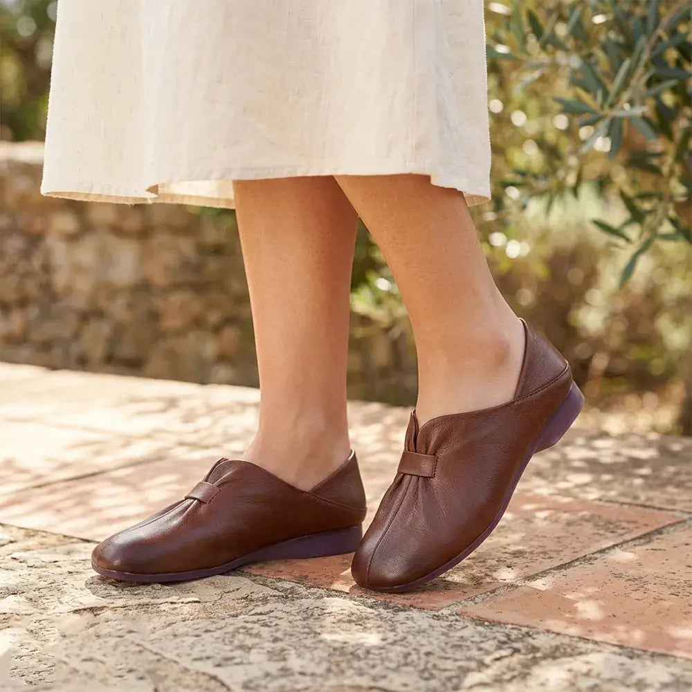👡【35-41】2026, Γυναικεία μαλακά παπούτσια με φιόγκο, από υψηλής ποιότητας δέρμα βοοειδών, απλά και κομψά.