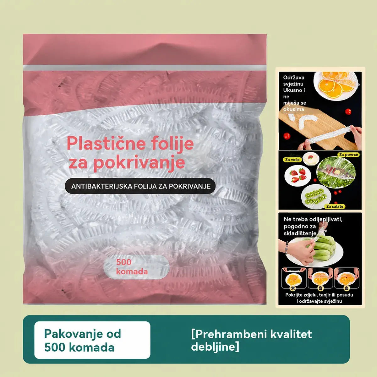 🔥🔥【500 komada po pakovanju】-- 48KM【Posljednja rasprodaja: 50% popusta】✨500 listova fleksibilne folije za hranu za višekratnu upotrebu