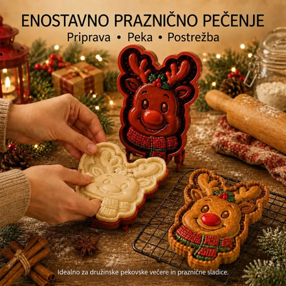 🥧🎄 Set 9 mini božičnih modelčkov za sladice | Reliefni in za večkratno uporabo ⛄