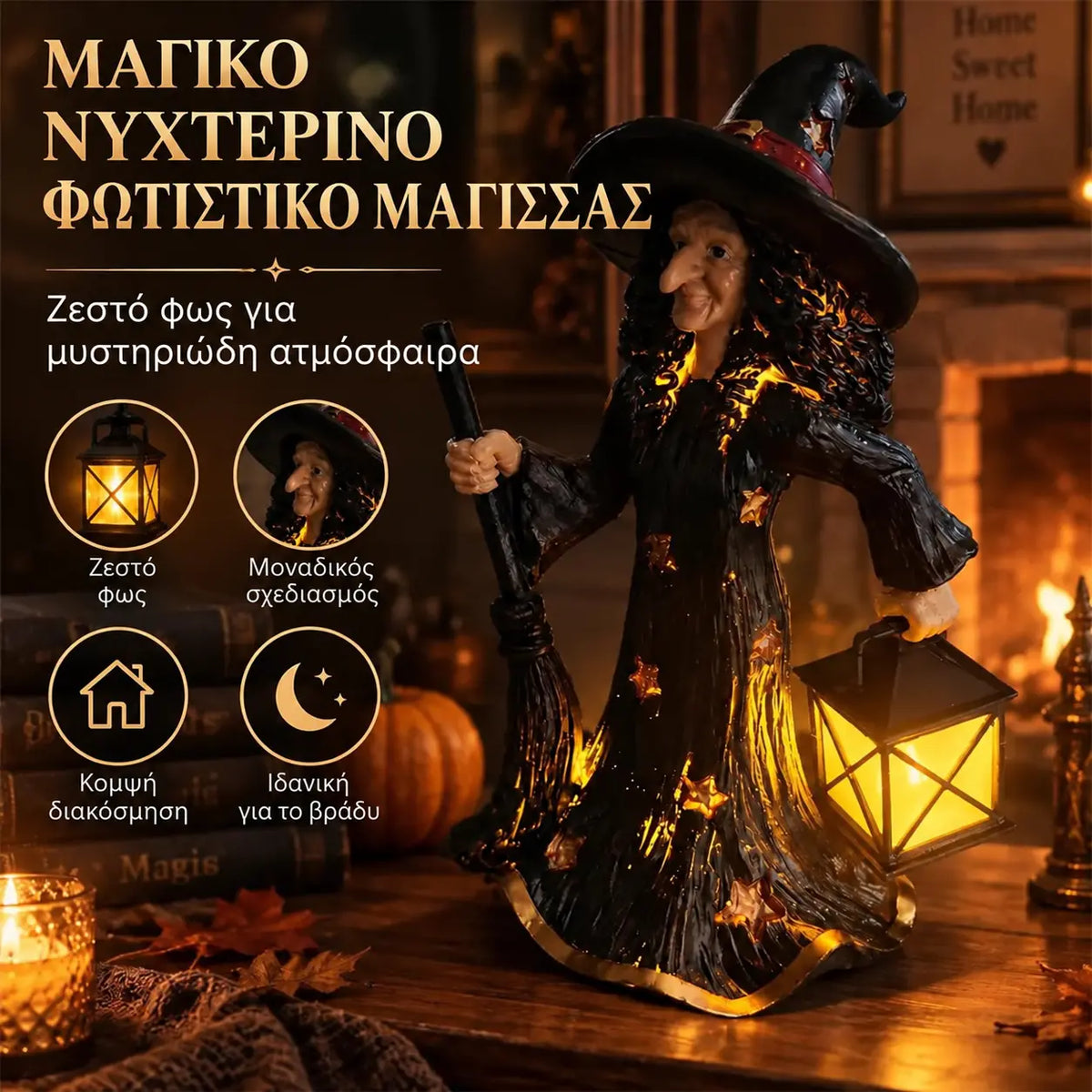 🧙✨ Διακοσμητικό για νυχτερινό φωτιστικό με αστερόμαγισσα