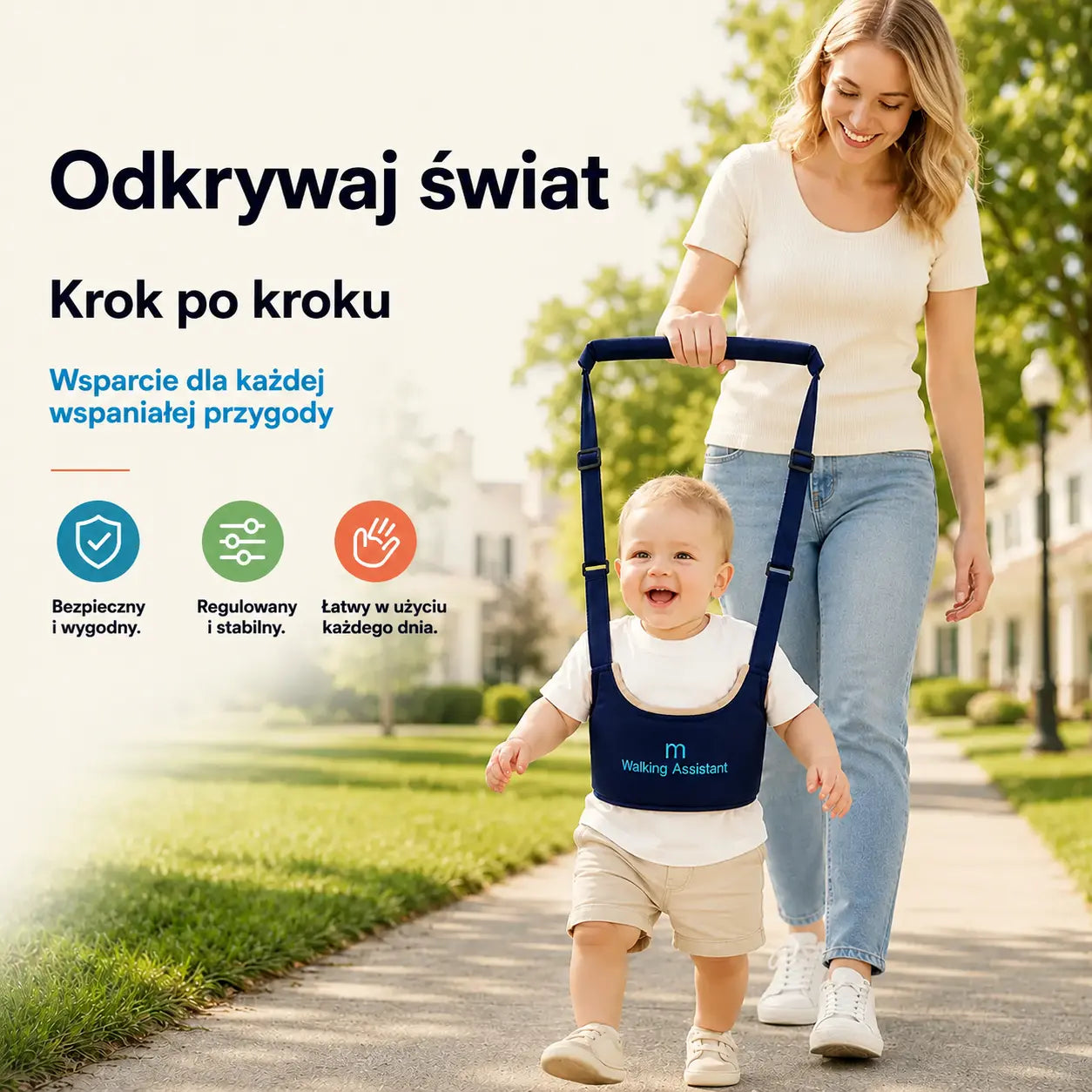 Szelki do nauki chodzenia dla niemowląt 2 w 1 – Oddychające, ergonomiczne i z ochroną przed upadkiem 👶🚼