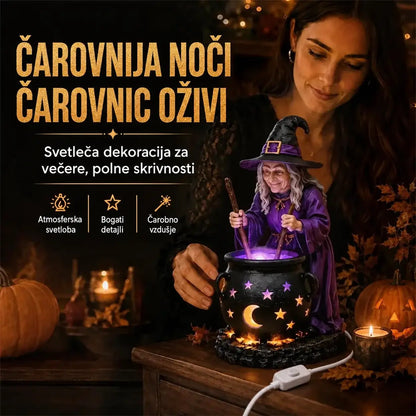 🧙‍♀️🎃 Halloweenski kip čarovnice v kotlu
