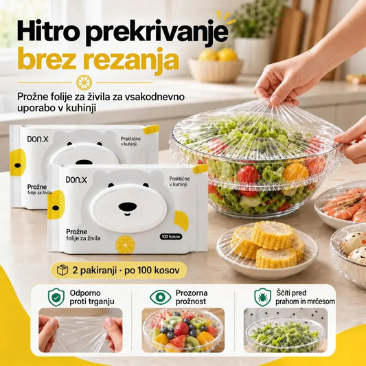【Kupi 1, prejmi 1 brezplačno】Enkratno pokrivalo iz živilske folije, izvlečni tip, s preklopnim pokrovom za tesnjenje in zaščito pred prahom in žuželkami, za shranjevanje.