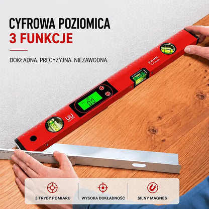 🔧📐 Wielofunkcyjna precyzyjna poziomica magnetyczna z wyświetlaczem LCD