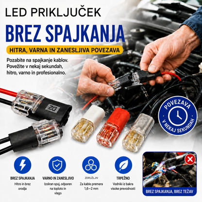 【50 artiklov za 18 EUR】Žični konektor brez luščenja, z zaklepno zaponko, varnim zapiranjem in protizdrsnim premazom