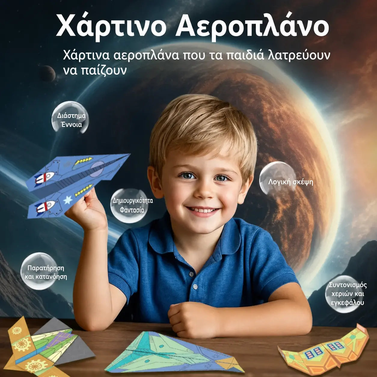 ⏳Περιορισμένη προσφορά: 50% έκπτωση⏰ Δημιουργικό κιτ για την κατασκευή χάρτινων αεροπλάνων για παιδιά🗞️🛩️