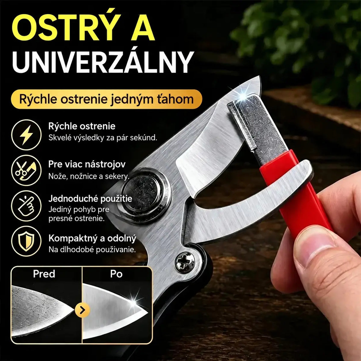 🏆Kúpte 2, dostanete 2 zadarmo! 4 kusy za 20 eur🔪 Prenosný brúsny strojček na nože a nožnice – Obnoví ostrosť len za pár sekúnd ✨