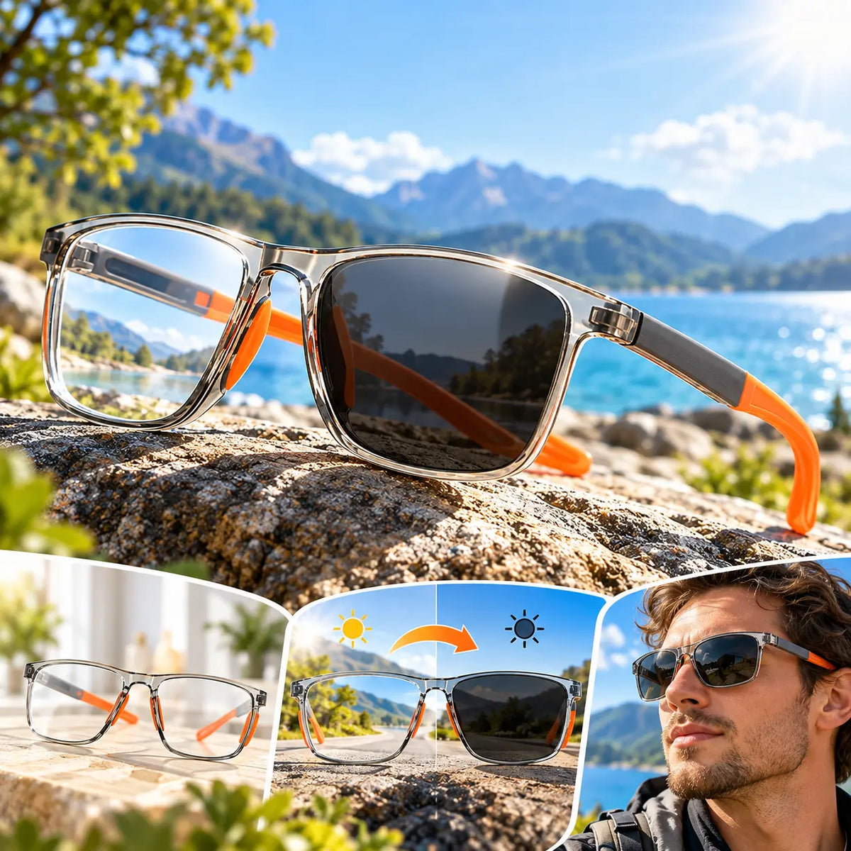 Gafas de lectura fotocromáticas, ultraligeras y de alta definición, diseñadas especialmente para personas mayores.