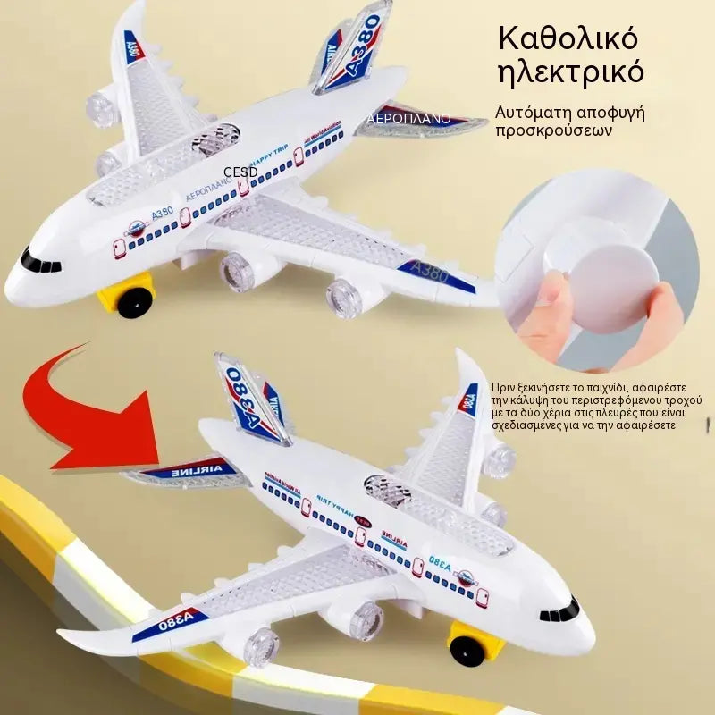 🥳🔥 Μισή τιμή! 📣✈️ Ηλεκτρικό αεροπλάνο σε κλίμακα, εξοπλισμένο με ρεαλιστικούς ήχους κινητήρα και διαλείποντα φώτα LED.