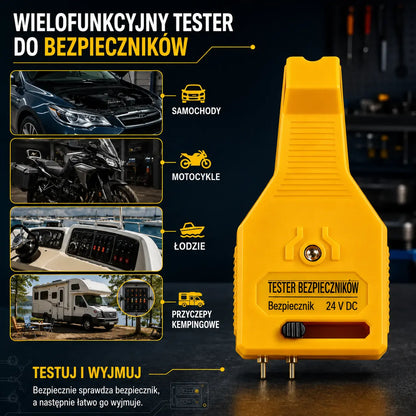 ⚡ Tester i wyciągacz do bezpieczników samochodowych 2 w 1 (Kompatybilny z 12V/24V / Zielony wskaźnik LED / Regulowany rozstaw  / Do samochodów, ciężarówek i łodzi)! 🚗✨
