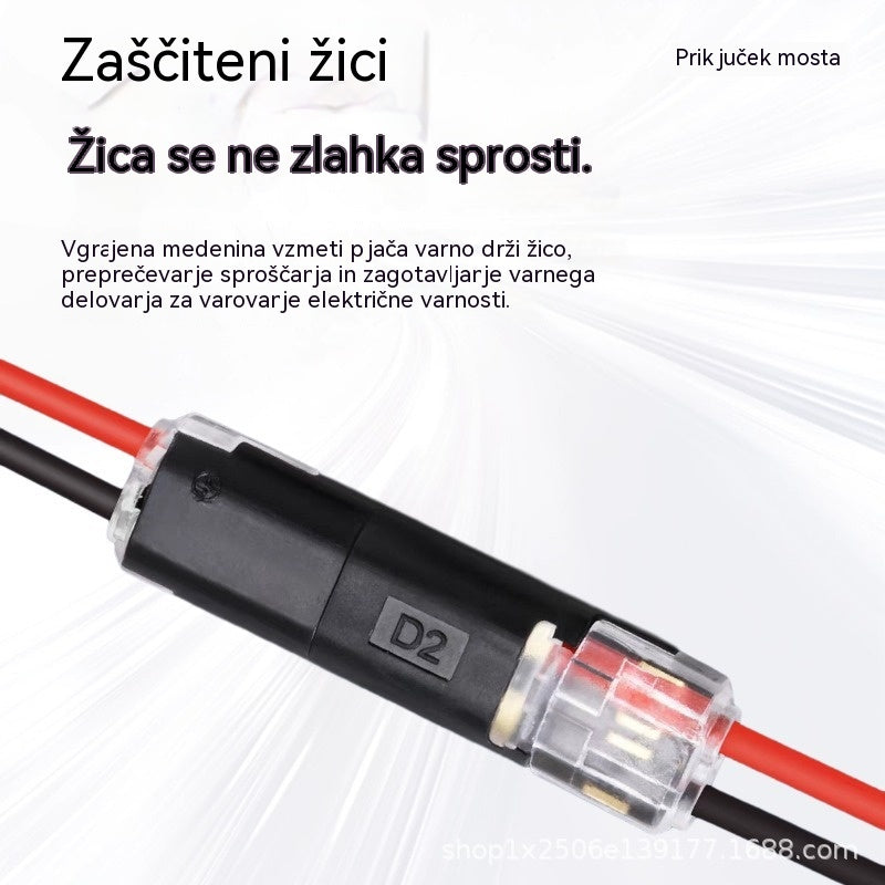 【50 artiklov za 18 EUR】Žični konektor brez luščenja, z zaklepno zaponko, varnim zapiranjem in protizdrsnim premazom