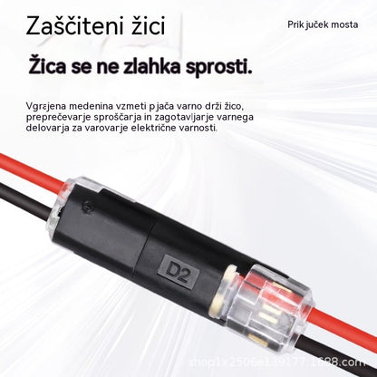 【50 artiklov za 18 EUR】Žični konektor brez luščenja, z zaklepno zaponko, varnim zapiranjem in protizdrsnim premazom