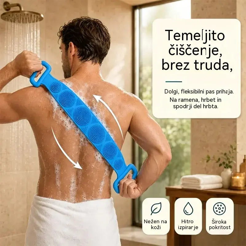 🔥Kupite 1, dobite 1 gratis🔥🛁 Dvostranska silikonska rokavica za kopel – ekstra dolga rokavica za enostavno čiščenje telesa