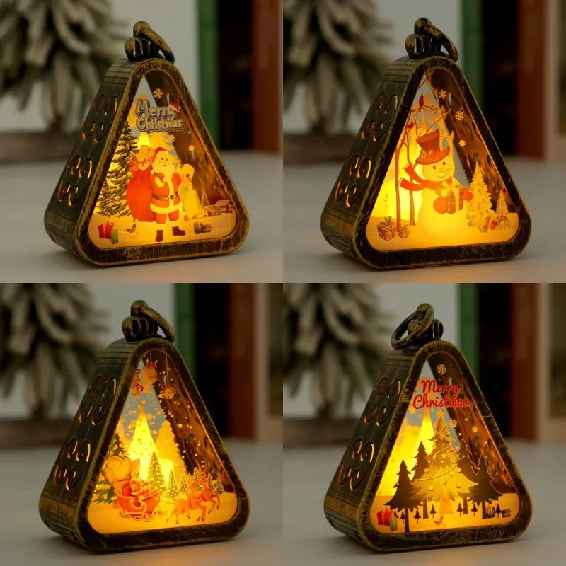 🌲🎅【1 σετ για 4 τεμ.】🎁✨ Χριστουγεννιάτικα ρετρό νυχτερινά φωτάκια | Φωτεινή διακόσμηση σε σχήμα χιονάνθρωπου + διακόσμηση για περβάζι παραθύρου ή τραπέζι