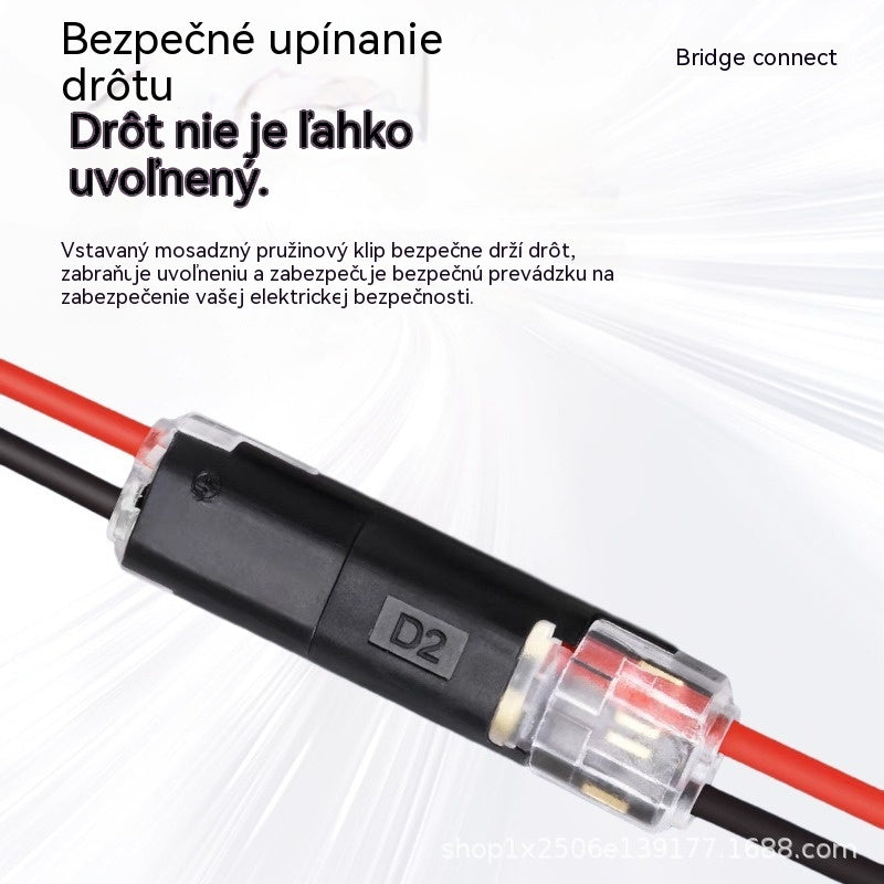 【50 položiek za 18 eur】Konektor kábla bez odizolovania, s uzamykateľnou prackou, bezpečným uzáverom a protišmykovou úpravou