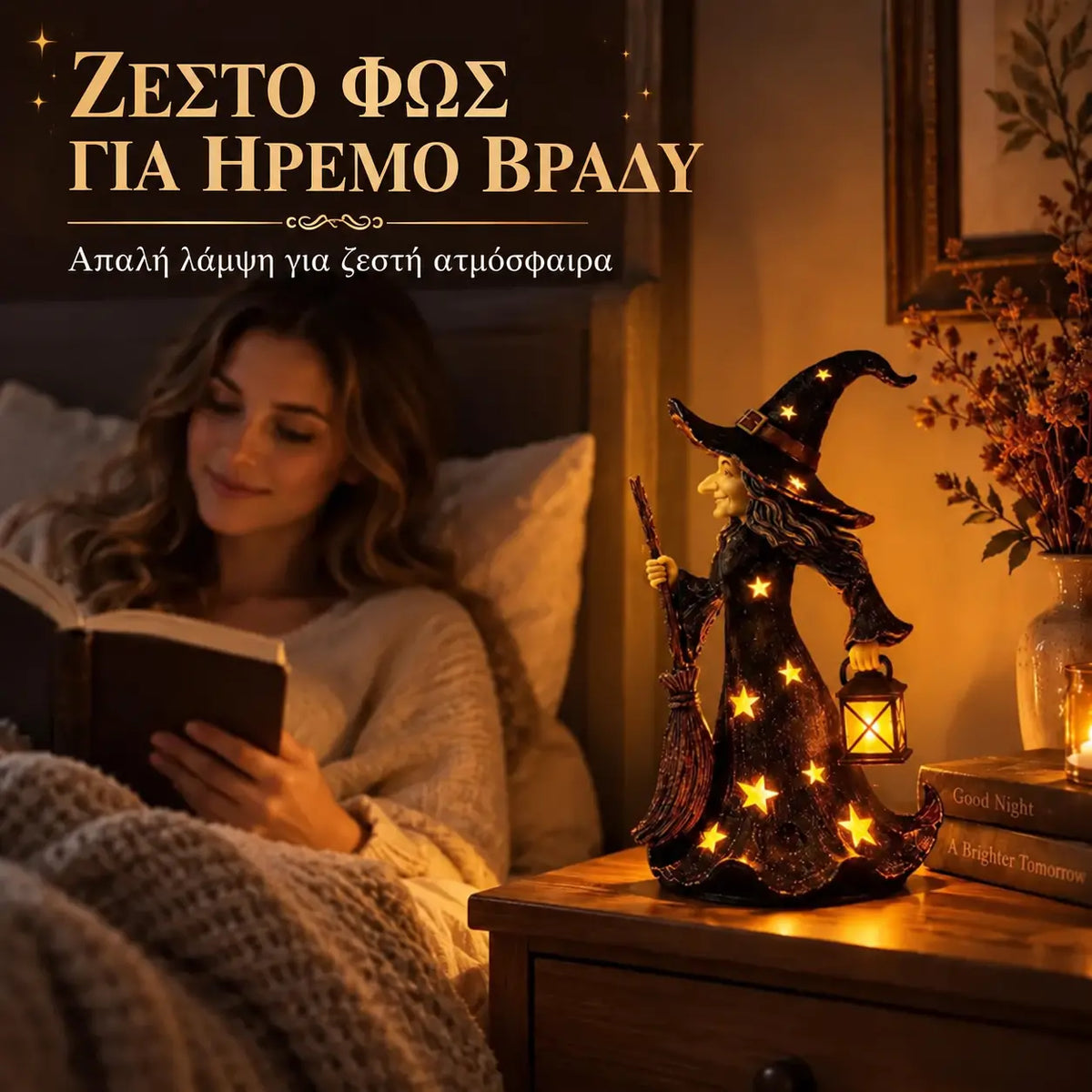 🧙✨ Διακοσμητικό για νυχτερινό φωτιστικό με αστερόμαγισσα
